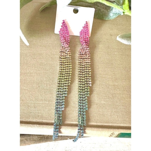 Ombré rhinestone earrings - Picture 1 of 1